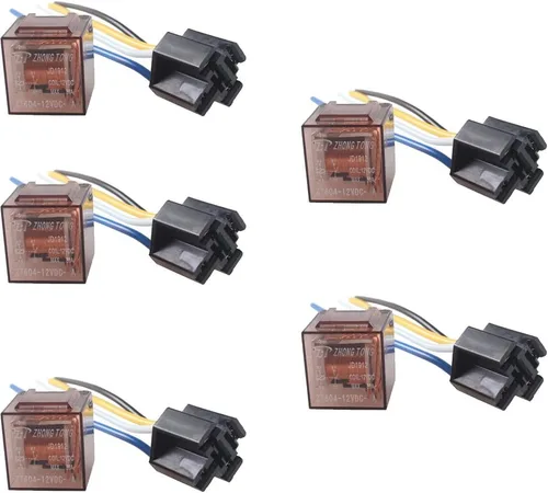 Vista 12 de Cable conector para relé de auto, de E Support, 12 V, 30 A, 40A, 60A, 80A SPST, SPDT 4 pines, 5 unidades Paquete de 5