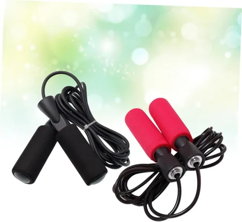 Vista 9 de 2 cuerdas de saltar con rodamientos de bolas con asas ergonómicas antideslizantes, cable de PVC para resistencia a los arañazos y flexibilidad