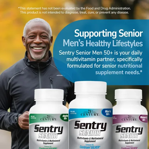 Vista 8 de 21st Century Sentry Senior Men 50Plus Tabletas, color blanco, sin perfume, 100