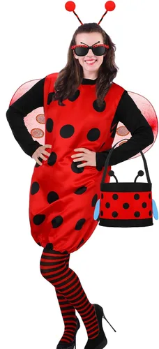 Vista 6 de Janmercy Kit de disfraz de alas de mariquita para mujeres, niños, Halloween, mariquita, niñas, adultos, accesorios de cosplay para fiesta
