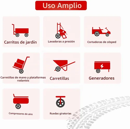 Vista 6 de Parts Camp Kits de ruedas de cortacésped Ruedas de plástico de 6 pulgadas