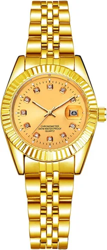 Vista 19 de Reloj analógico de cuarzo para mujer, clásico, plateado, de acero inoxidable, resistente al agua, reloj analógico Plateado (Classic Silver)
