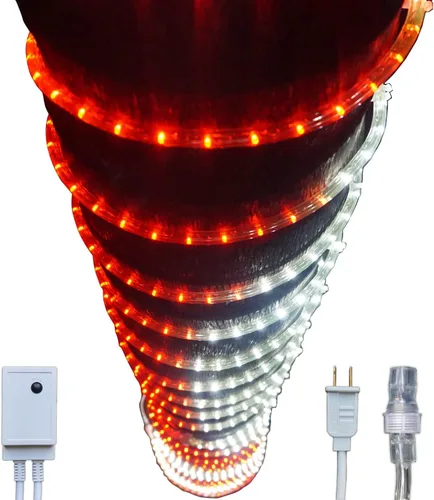Vista 21 de Russell Decor Cuerda de luces LED con controlador regulable de 4 niveles para Navidad, 4 de julio, Día de los Caídos, decoración de vacaciones