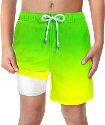 Vista 23 de Trajes de Baño para Niños con Forro de Compresión Cómodos Shorts de Natación Anti-Rozaduras Elásticos UPF Secado Rápido Talla 3T-20 Estrellas Águila