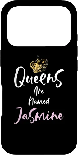 Vista 30 de Jasmine Name Queen - Carcasa para iPhone 17, color rosa y negro