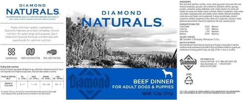 Vista 2 de Diamond Naturals Cena de carne de res para perro 12/13.2oz