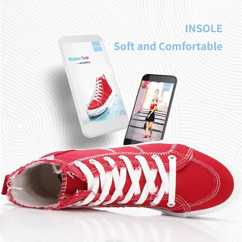 Vista 50 de Obtaom Zapatos de lona de alta calidad para mujer/hombre para jugar a media pantorrilla, zapatillas de deporte de moda casuales con cordones de alta