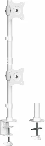 Vista 12 de Montaje vertical para escritorio de computadora VIVO, para 2 pantallas de hasta 27" (STAND-V002R)