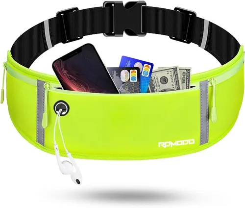 Vista 15 de Cinturón delgado para correr, soporte para teléfono de 3 bolsillos para correr, caminar, andar en bicicleta, riñonera impermeable para mujeres