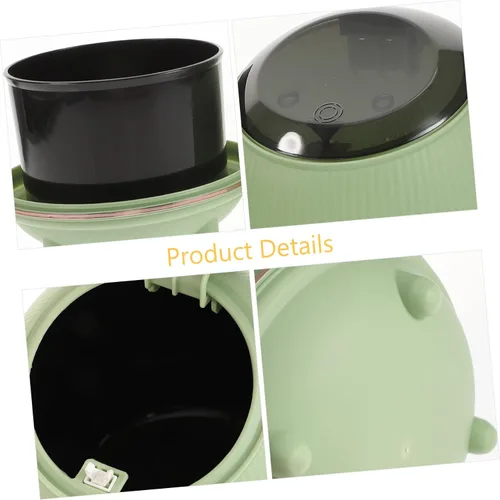 Vista 4 de Amosfun Mini bote de basura con tapa, compacto para escritorio, cocina, baño, dormitorio