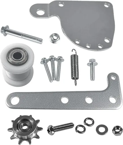 Vista 2 de Nuevo modelo Kit de tensor de cadena cargado por resorte para 49cc 50cc 66cc 80cc 2 tiempos motor de gas motorizado bicicleta plata con rueda