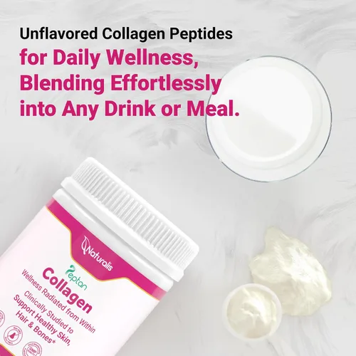 Vista 5 de Naturalis Péptidos de colágeno en polvo (7 onzas) Fabricado con colágeno Peptan®, clínicamente estudiado para apoyar la piel, el cabello