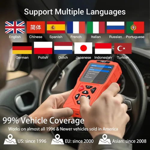 Vista 8 de Herramienta de diagnóstico del escáner OBD2 para automóvil, lector profesional de códigos de motor de comprobación, probador de batería, datos