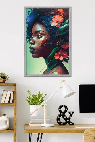Vista 2 de Trends International Wumples - Beautiful Profile 2 Wall Poster, 34L x 22.4W, Gray Framed Version