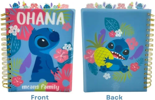 Vista 8 de Cuaderno de Disney Stitch con pestañas "Ohana", encuadernado en espiral, 144 páginas a rayas, 20 x 18 cm, Azul