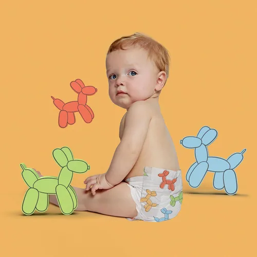 Vista 4 de Hello Bello Pañales Premium Talla 1, Diseños Balloon Buddies y Crosshatch Cuties, Caja Club de 82