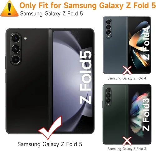 Vista 2 de LYWHL Paquete de 2+2 protectores de pantalla para Samsung Galaxy Z Fold 5 + protector de lente de cámara, con marco de alineación, película