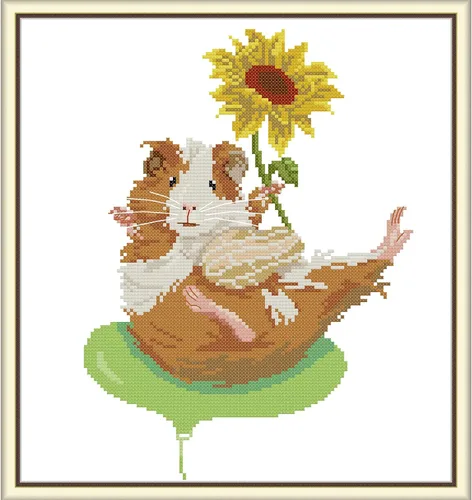 Vista 8 de ITSTITCH Kits de punto de cruz estampados, 11 quilates, 13 x 17 pulgadas, 100% algodón, kits de iniciación de bordado con patrones fáciles