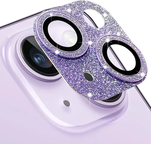 Vista 26 de Protector de lente de cámara para iPhone 13 Mini y iPhone 13, cubierta de lente brillante con diamantes de imitación 3D con diamantes de imitación
