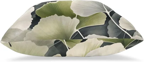 Vista 6 de Fundas de almohada de hojas de ginkgo verdes, decoración para sala de estar, funda de almohada para decoración de sofá, 16 x 16 pulgadas, 2