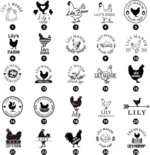 Vista 2 de Sellos de huevos personalizados para huevos frescos, sello de pollo de goma pertsonalizado con tu propio diseño, marcado para huevos frescos