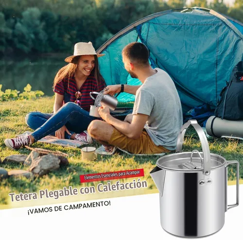 Vista 5 de Hervidor de té para acampar, cafetera portátil de 1.2 L