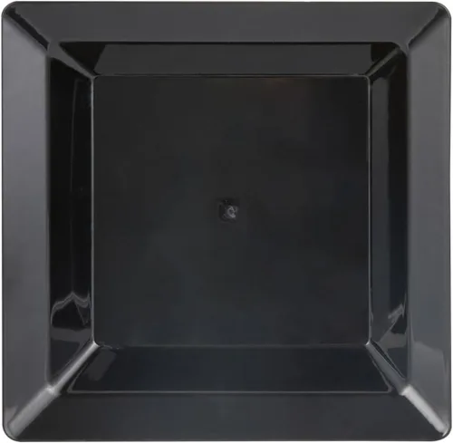Vista 16 de Restaurantware - Platos de aperitivo de 4.3 x 4.3 pulgadas, 100 platos cuadrados desechables de plástico, duradero, elegante, plato de plástico Negro