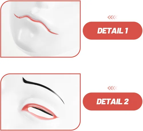 Vista 3 de Costume Mask Pvc Material White Full Face for Adults with Soft Inner Lining and Comfortable Fit for Role Playing and Themed Parties
