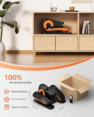 Vista 7 de Máquina elíptica para debajo del escritorio con 12 velocidades ajustables, pedal sentado silencioso y portátil con control remoto y correas