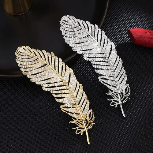 Vista 4 de UNVAK FeatherBow TieFlying Wings Brooch Rhinestone Brooch Pin for Women 18k Gold Plated Lapel Pin Fashion Safety Pin Jewelry Valentine's Day Gift