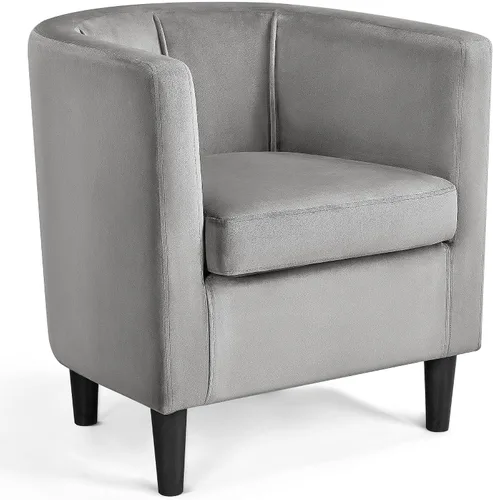 Vista 13 de Topeakmart Elegant Style Club Accent - Silla de lectura tapizada de terciopelo para sala de estar, recepción, dormitorio, beige