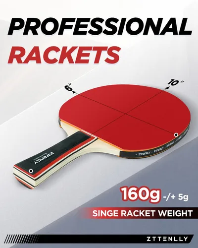 Vista 7 de Ping Pong Paddles with Balls - Better Control & Sticky Inverted Rubber - Table Tennis Paddles Set for Indoor & Outdoor