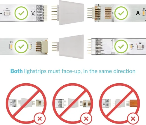 Vista 3 de Litcessory Adaptador de tira de luz V3 a V4 para Philips Hue Lightstrip Plus (paquete de 4, blanco)