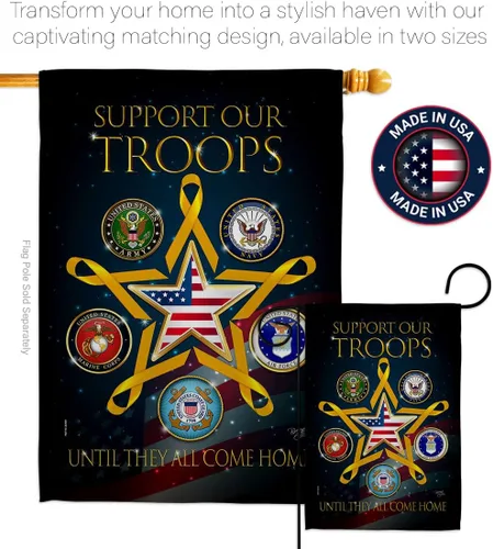 Vista 4 de Bandera de jardín de cuerpo de tropas militares, decoración del hogar, Fuerzas Armadas Servicio oficial de los Estados Unidos, todas las ramas