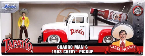 Vista 6 de Jada Toys Tapatio 1:24 1953 Chevy Pick Up - Coche fundido a presión con figura de Charro Man de 2.75 pulgadas, juguetes para niños y adultos