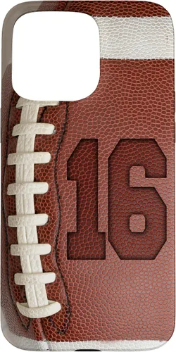 Vista 28 de iPhone 16 Football Fan #16 Jersey No 16 Football Lover Phone Case Gift Case