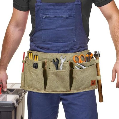 Vista 3 de MAKALU Canvas Waist Tool Apron/Waist Utility Apron/Carpenter Waist Apron