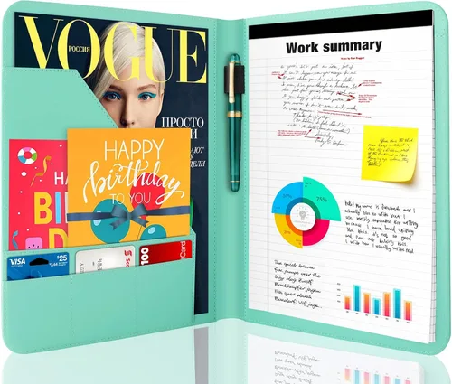 Vista 10 de Portafolio padfolio Jancosta de negocios tamaño carta con bloc de notas rellenables, Negro