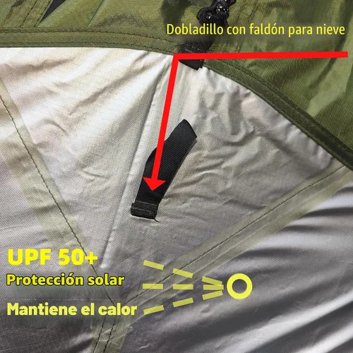 Vista 3 de Tienda de campaña para 2-4 personas, para 4 estaciones, ultraligera, fácil de montar, estilo Teepee caliente