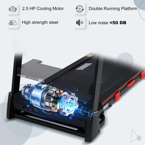 Vista 5 de ATEEDGE Cintas de correr para el hogar, 15% de inclinación automática, 0.5-10 MPH, cinturón de 18 pulgadas, 3 HP, capacidad de 350 libras, plegable