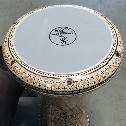 Vista 5 de ¡Nuevo! Gawharet El Fan Clásico 17" Darbuka de Madre de Perla Percusión de Tambor (Rey Árabe)