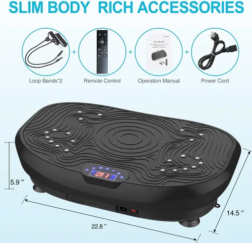 Vista 6 de AXV Vibration Plate Exercise Machine Whole Body Workout Music Vibrate Fitness Platform Lymphatic Drainage Machine for Weight Loss Shaping Toning