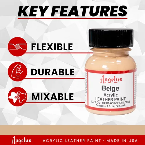 Vista 2 de Angelus Pintura acrílica para cuero-1oz.-Beige