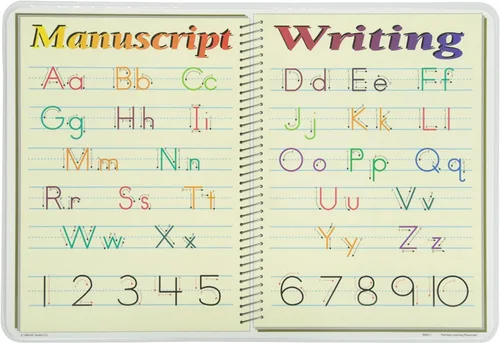 Vista 2 de Painless Learning Juego de manteles individuales educativos contemporáneos, cursivos, escritura cursiva, escritura manuscrita y manuscrito moderno