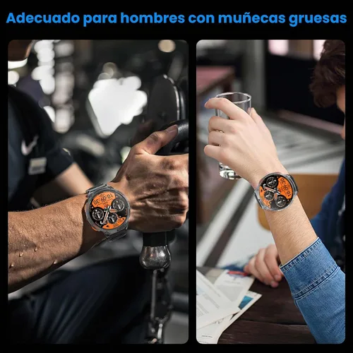 Vista 6 de Reloj Inteligente Militar para Hombres Pantalla Táctil HD de 1.85" Batería de 730mAh Relojes Inteligentes con Linterna LED para Android iOS
