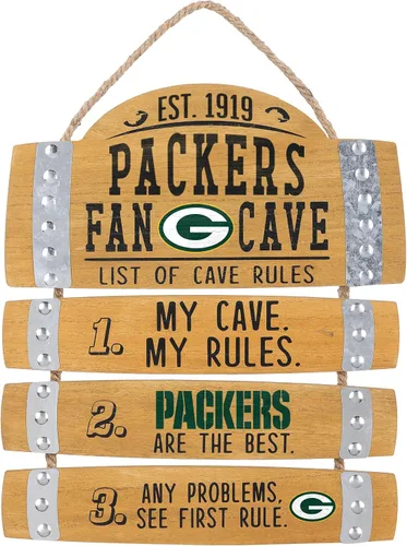 Vista 6 de FOCO Letrero colgante de pared con logotipo de equipo de la NFL