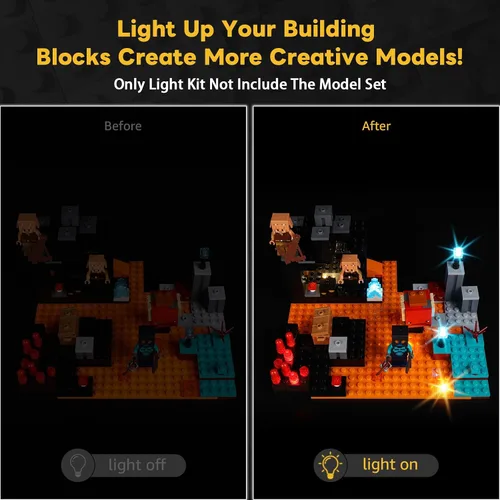Vista 2 de Kyglaring Kit de luz LED compatible con Lego The Nether Bastion 21185 - Accesorios de iluminación mejorados para bloques de modelo 21185