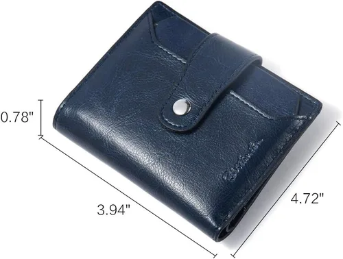 Vista 5 de BOSTANTEN - Billetera de cuero para mujer con bloqueo RFID, pequeña, con cremallera, de bolsillo, para tarjetas, con ventana para documento