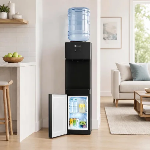 Vista 6 de COSVALVE Dispensador de enfriador de agua, enfriador de agua caliente/fría de carga superior de 5 galones, refrigeración de compresión con gabinete