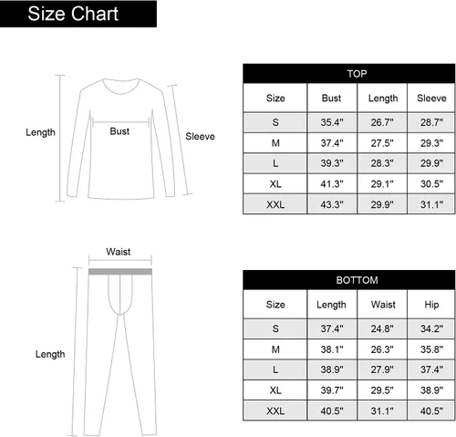 Vista 7 de Conjunto de ropa interior térmica para hombre con forro polar para esquí, invierno, capa base cálida para clima frío